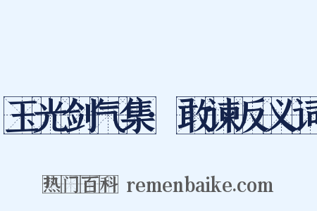 玉光剑气集·敢谏反义词是什么意思的图片
